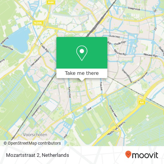 Mozartstraat 2, 2324 XW Leiden Karte