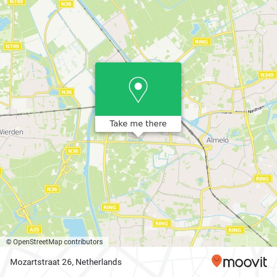 Mozartstraat 26, 7604 GP Almelo map