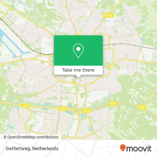 Getfertweg, 7512 Enschede Karte
