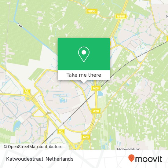 Katwoudestraat, Katwoudestraat, 3826 AR Amersfoort, Nederland map