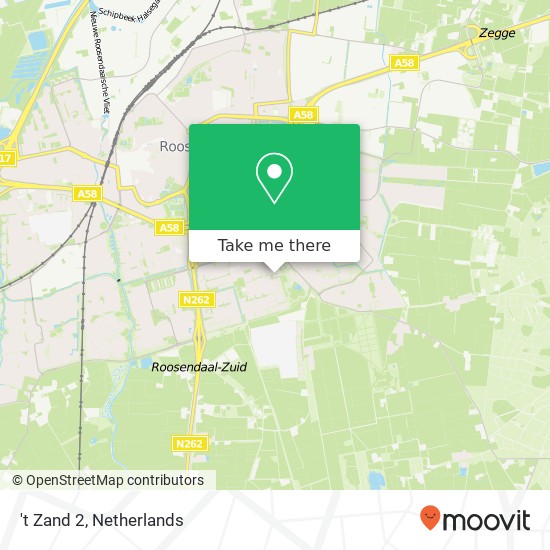 't Zand 2, 4707 VX Roosendaal Karte