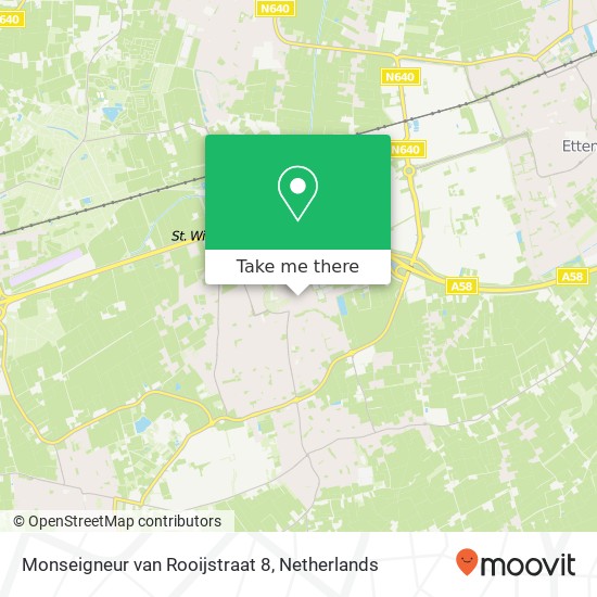 Monseigneur van Rooijstraat 8, 4711 AL Sint Willebrord map