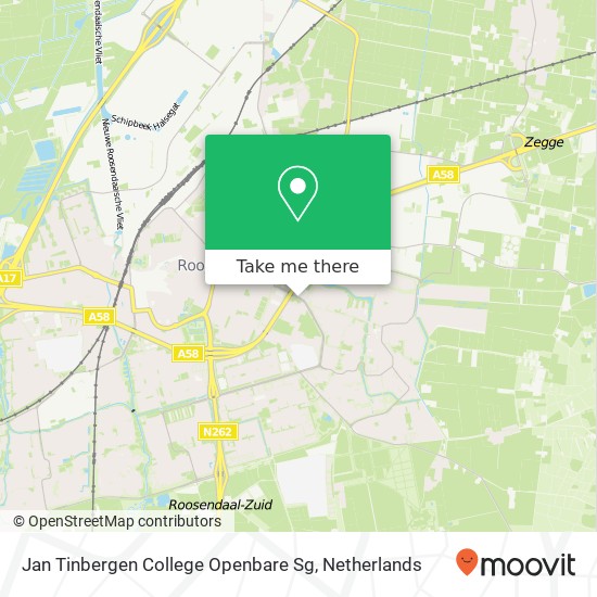 Jan Tinbergen College Openbare Sg, Burgemeester Schneiderlaan map