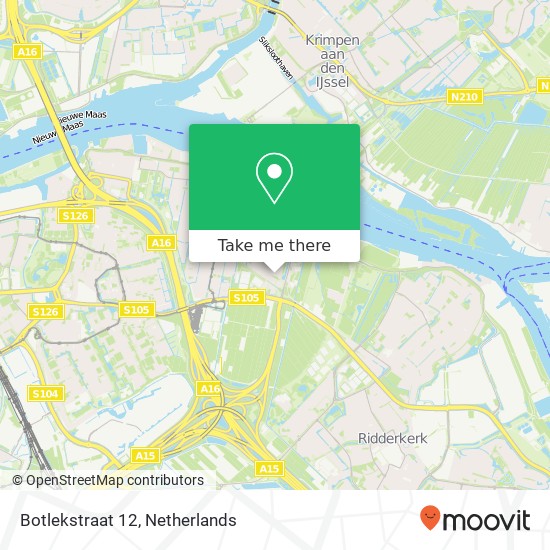 Botlekstraat 12, Botlekstraat 12, 2987 CB Ridderkerk, Nederland Karte