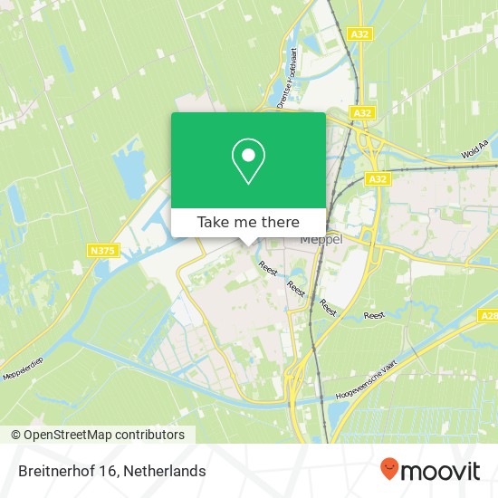 Breitnerhof 16, 7944 LA Meppel Karte