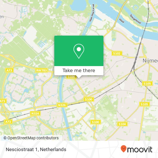 Nesciostraat 1, 6543 KC Nijmegen map