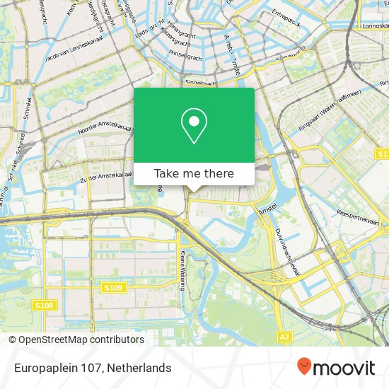 Europaplein 107, 1079 AW Amsterdam map