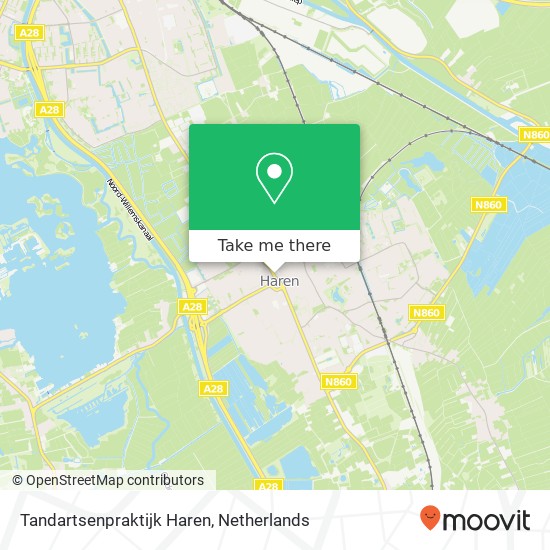Tandartsenpraktijk Haren, Rijksstraatweg 204B map