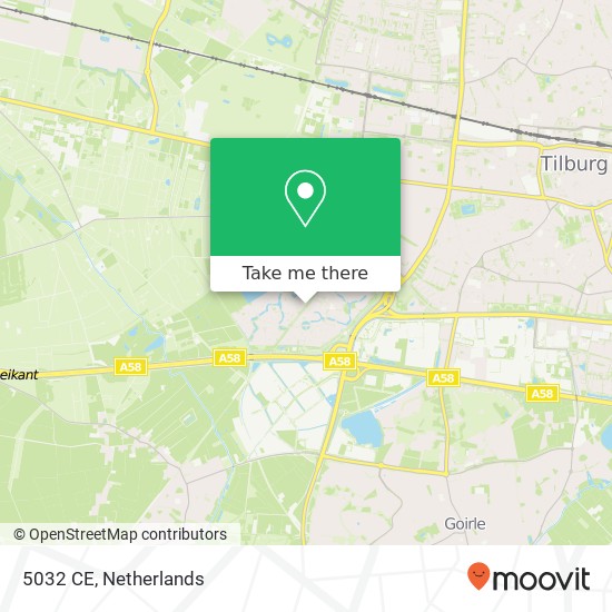 5032 CE, 5032 CE Tilburg, Nederland map
