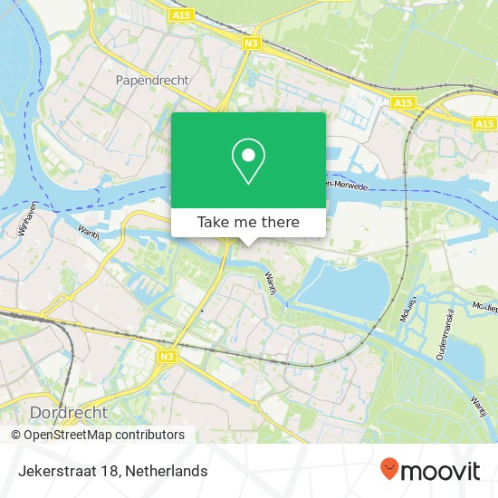 Jekerstraat 18, 3313 AN Dordrecht map