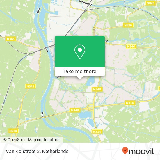 Van Kolstraat 3, 7204 LS Zutphen map