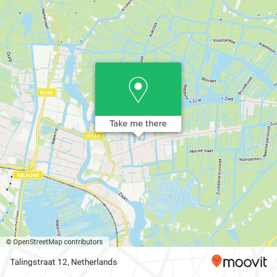 Talingstraat 12, 1531 VK Wormer Karte