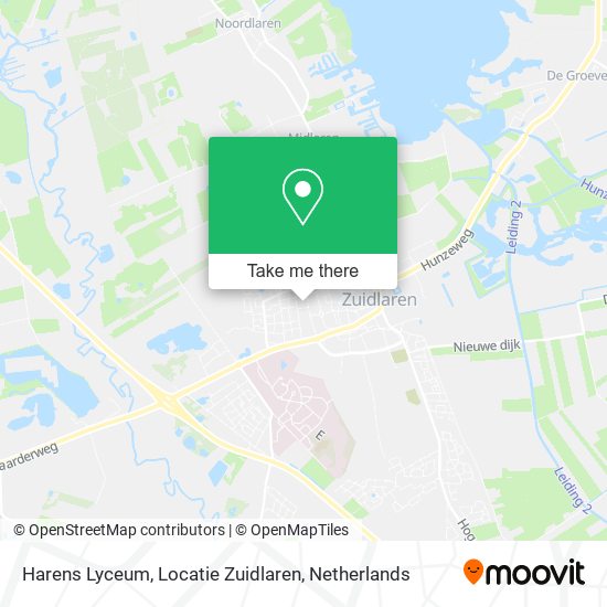 Harens Lyceum, Locatie Zuidlaren map