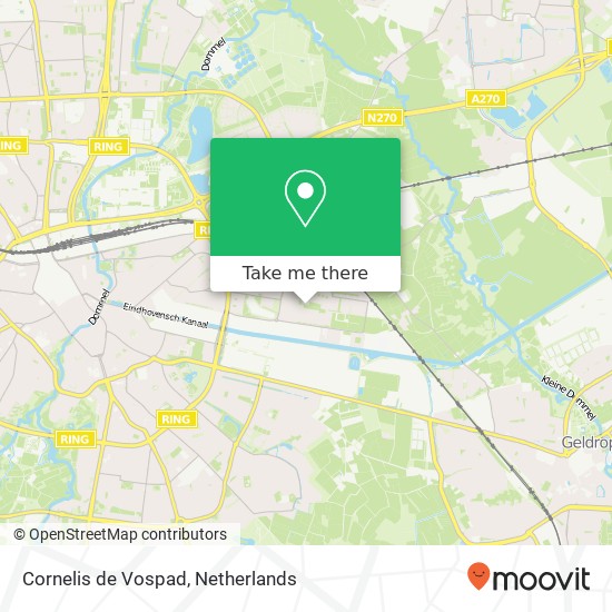 Cornelis de Vospad, 5642 LR Eindhoven Karte