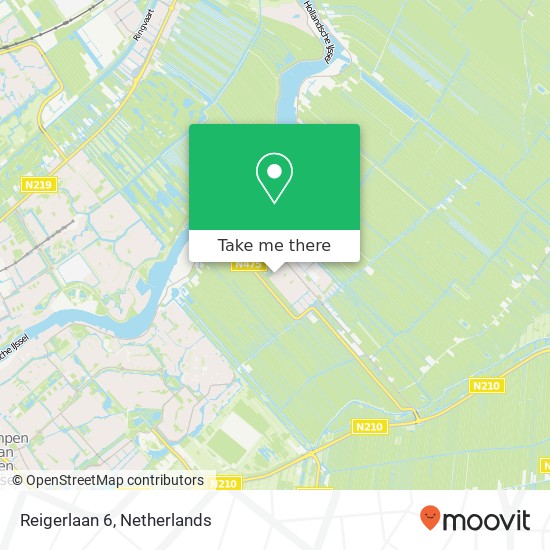 Reigerlaan 6, 2935 VM Ouderkerk aan den IJssel Karte
