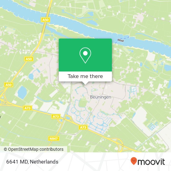 6641 MD, 6641 MD Beuningen, Nederland Karte