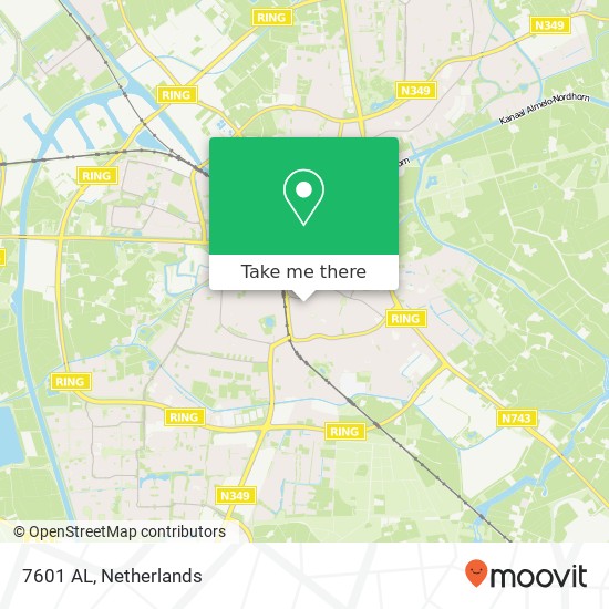 7601 AL, 7601 AL Almelo, Nederland Karte