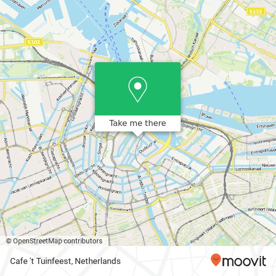 Cafe 't Tuinfeest, Geldersekade 109 map