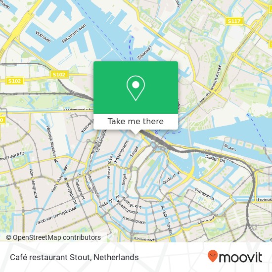 Café restaurant Stout, Haarlemmerstraat 73 map