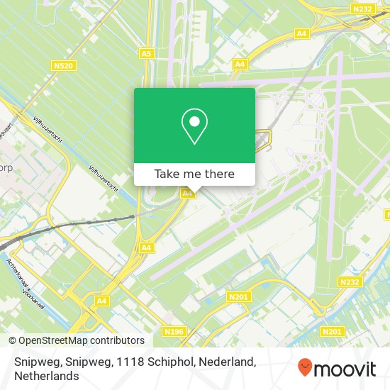 Snipweg, Snipweg, 1118 Schiphol, Nederland Karte