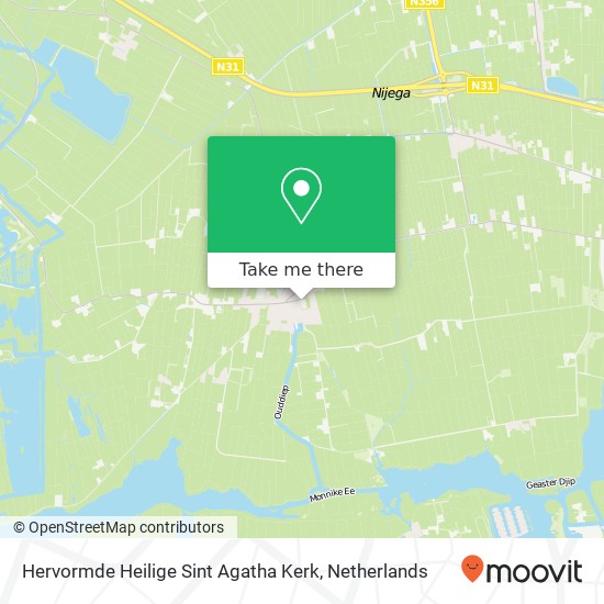 Hervormde Heilige Sint Agatha Kerk, Buorren 1 Karte