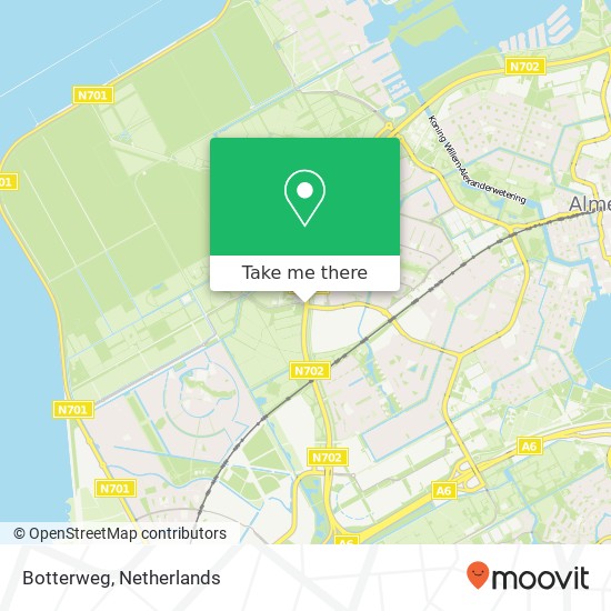 Botterweg, 1311 GC Almere map