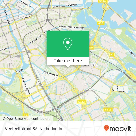 Veeteeltstraat 85, 1097 WR Amsterdam map