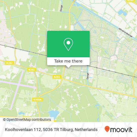 Koolhovenlaan 112, 5036 TR Tilburg map
