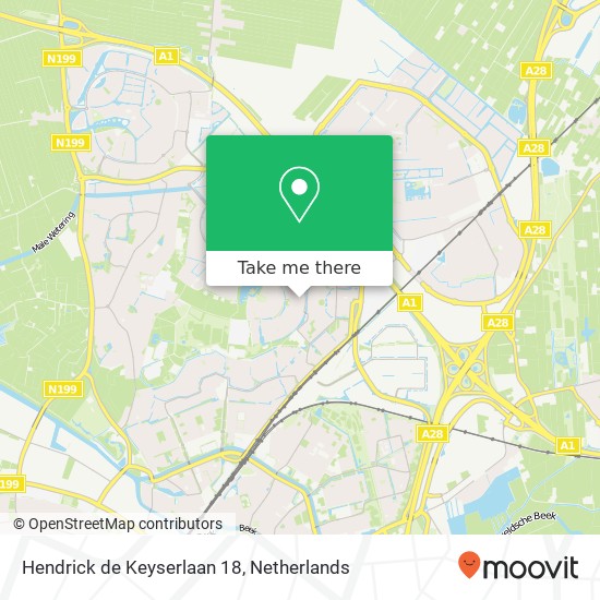 Hendrick de Keyserlaan 18, 3822 WC Amersfoort map