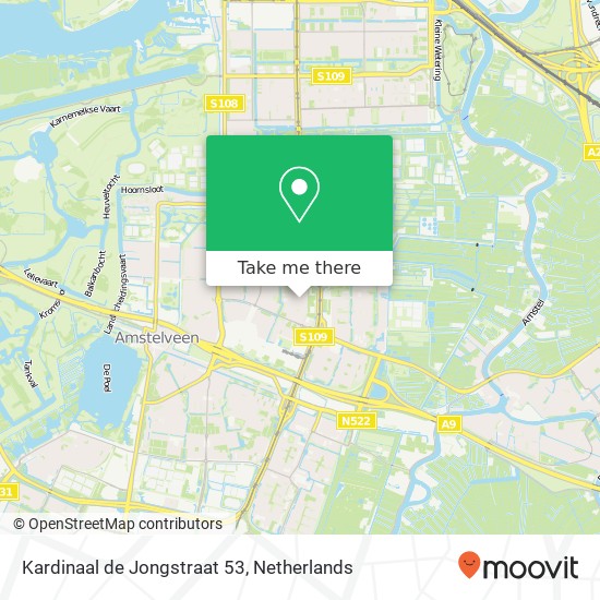 Kardinaal de Jongstraat 53, 1181 MG Amstelveen map