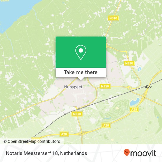 Notaris Meesterserf 18, 8071 HW Nunspeet map