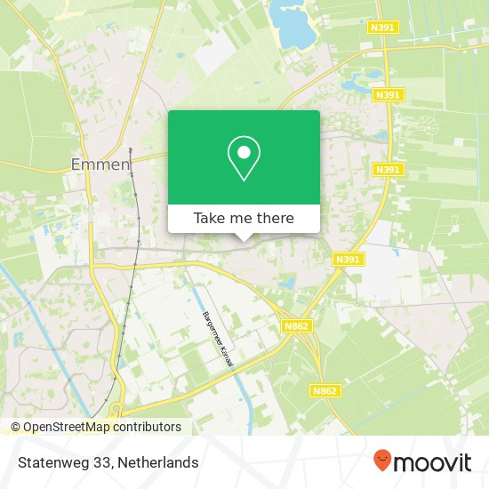 Statenweg 33, Statenweg 33, 7824 CS Emmen, Nederland Karte