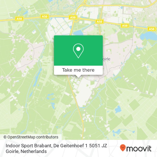 Indoor Sport Brabant, De Geitenhoef 1 5051 JZ Goirle map
