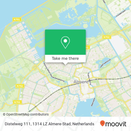 Distelweg 111, 1314 LZ Almere-Stad map