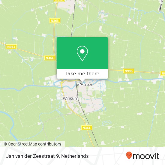 Jan van der Zeestraat 9, 9951 MB Winsum map