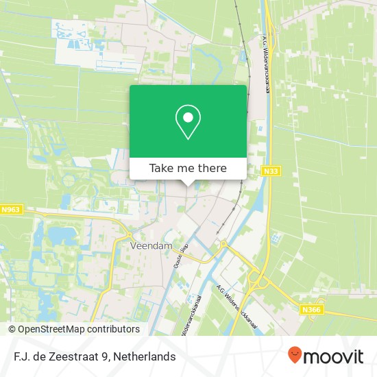 F.J. de Zeestraat 9, 9645 NS Veendam map