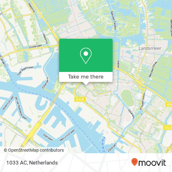 1033 AC, 1033 AC Amsterdam, Nederland map