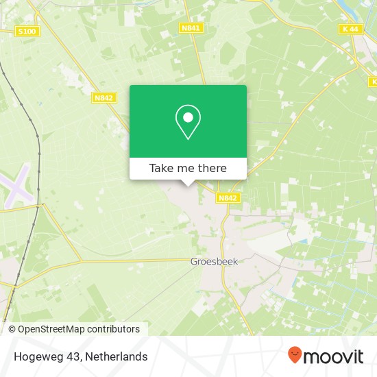 Hogeweg 43, 6561 WC Groesbeek Karte