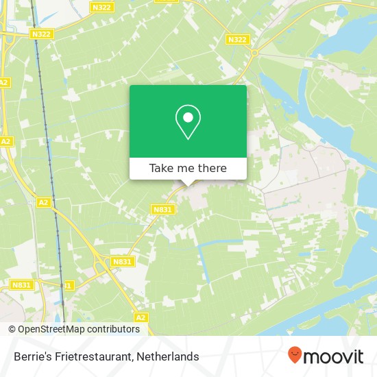 Berrie's Frietrestaurant, Kapelstraat 5 5334 JN Velddriel map