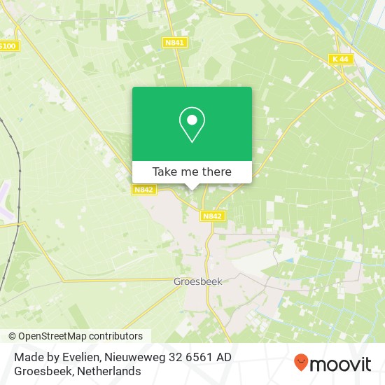 Made by Evelien, Nieuweweg 32 6561 AD Groesbeek map