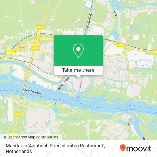 Mandarijn 'Aziatisch Specialiteiten Restaurant', Arkelstraat 61 4201 KB Gorinchem map