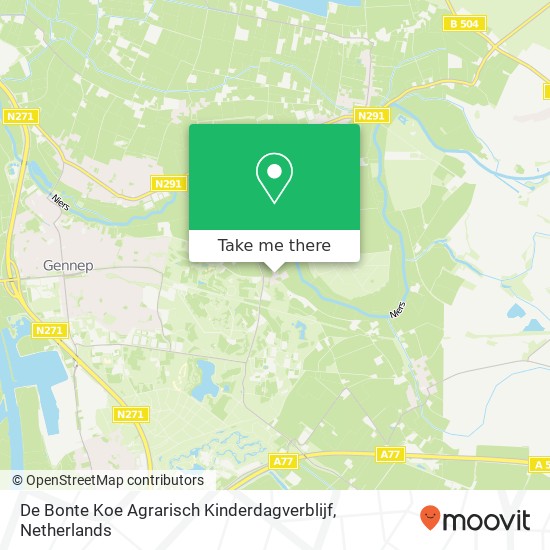 De Bonte Koe Agrarisch Kinderdagverblijf, Looiseweg map