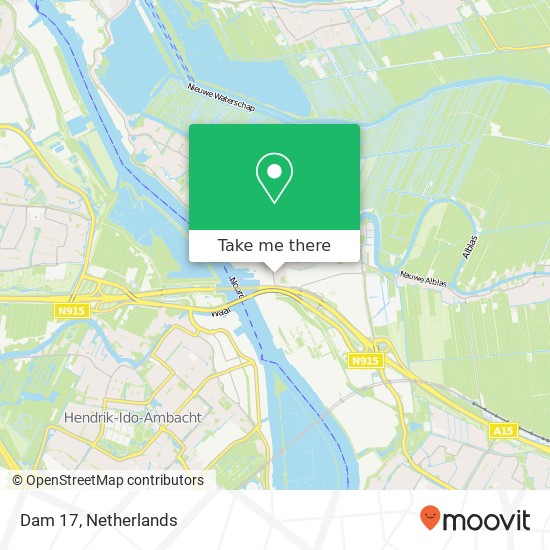 Dam 17, 2952 AB Alblasserdam map