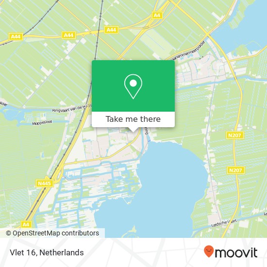 Vlet 16, 2377 BR Oude Wetering map