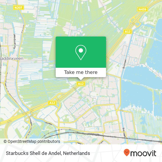 Starbucks Shell de Andel, 2741 Waddinxveen Karte