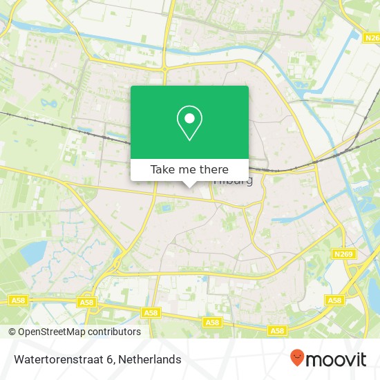 Watertorenstraat 6, 5038 NV Tilburg Karte