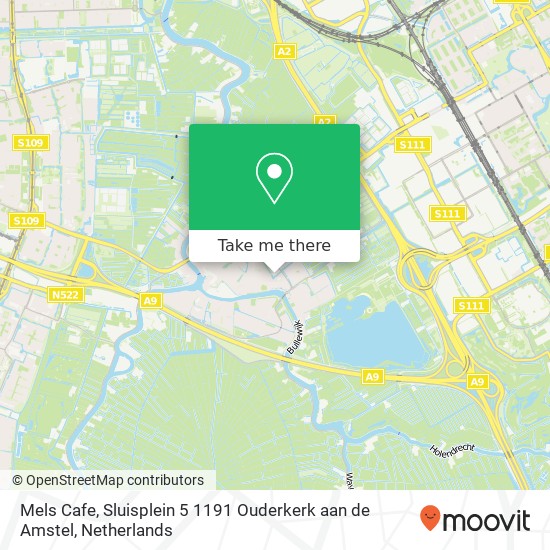 Mels Cafe, Sluisplein 5 1191 Ouderkerk aan de Amstel map