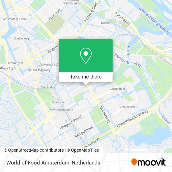 World of Food Amsterdam map