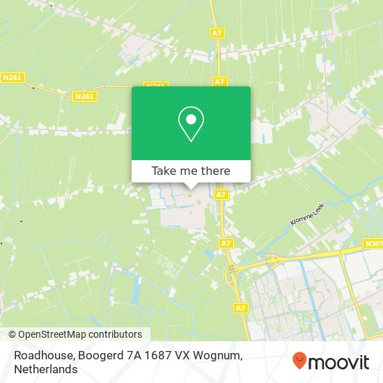 Roadhouse, Boogerd 7A 1687 VX Wognum map