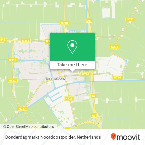 Donderdagmarkt Noordoostpolder, Lange Nering 8302 EZ Emmeloord map